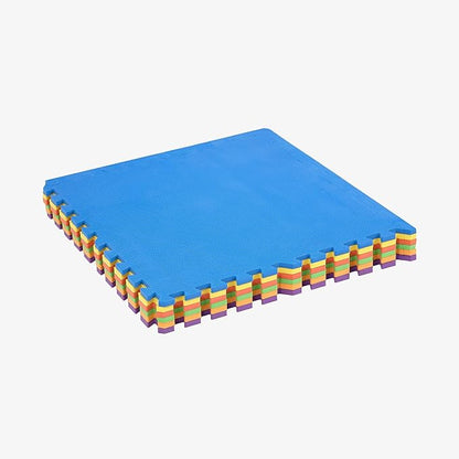 FlooringInc's Rainbow & Natural Harmony Playmat - Kid Safe Foam Floor Tiles with Removable Edges - 2'x2', 1/2" Thick (Rainbow, 12 Tile Pack)