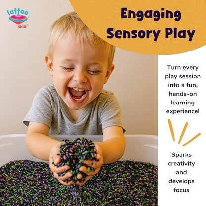 Halloween Sensory Bin Fillers for Kids Colorful Rice | Spooky Sensory Play Kit | DIY Halloween Theme Activity Rice Mix Imaginative Play| Halloween Kids Gift & Party Favors | Preschool Fun | 18 months+