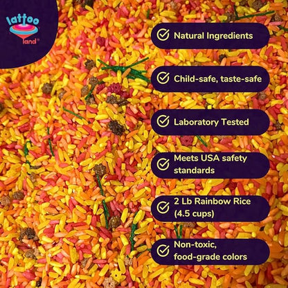 Fall Themed Colorful Rice | Fall Sensory Bin Filler for Sensory Table | Seasonal | Autumn Theme Activity | Engaging Rice Mix for Kids | Thanksgiving Present & Toddler Gift | 18 Months +