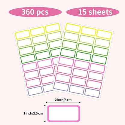 STARLIBOO Removable Freezer Labels,1x2 Inch Color Coding Removable Labels for Food Containers, Removable Label Easy Peel Off, Freezer Label to Write on/Waterproof (8 Colors,360 Pcs)