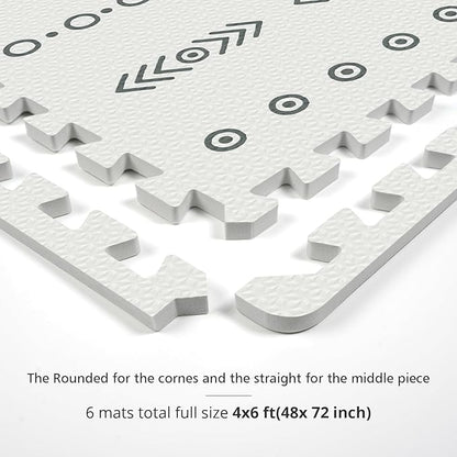 Baby Foam Play Mat, PIGLOG 72x48 Baby Crawling Mat, Floor Mats for Kids for Infants with Interlocking Floor Tiles, Toddler Playmats for Indoor and Outdoor, Easy to Clean Playroom Mats, Bohemia