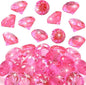 Zomiboo 16 Pcs Acrylic Diamond Large Gems Pirate Round Treasure Toy Gems Treasure Round Gemstones Acrylic Diamond Shaped Gemstones for Home Table Vase Fillers Party Decor (Pink)