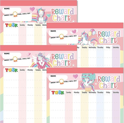 Reward Chart for Kids – Unicorn Magnetic Kids Behavior Chart, Pad with 26 Chore Charts, 1920 Star Stickers, 49 Incentive Stickers, Responsibility Chart for Kids Girls Toddlers - Kids Chore Chart