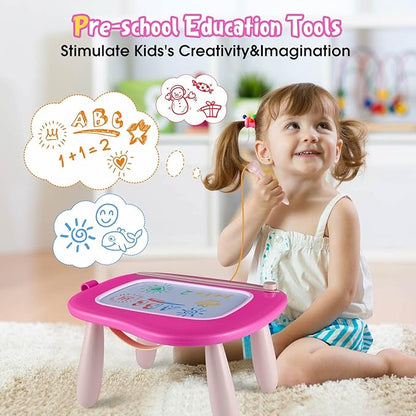 Smasiagon Magnetic Drawing Board for Toddlers: Erasable Doodle Board for Home, Travel & Preschool | Fun & Educational Toy for Baby Girls Boys(Ages 1-3) (Rose)