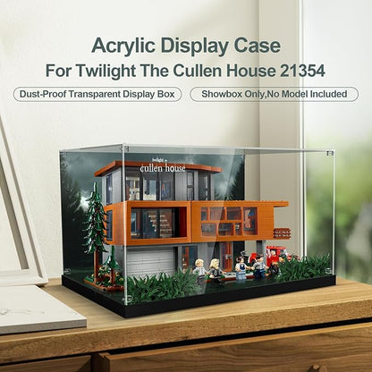 Acrylic Display Case for Lego Twilight The Cullen House (ONLY Box, NOT Model) Clear Dustproof Display Box Compatible with Lego 21354 Building Set