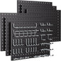 INCLY 90PCS Pegboard Wall Organizer, 6 Pack Metal Peg Board Panels with 1/4" Pegboard Hooks Accessories Kit, Black Peg Board for Walls Home, Garage Tool Storage, Workbench Organization