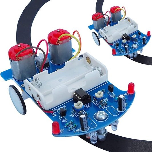 2 Pack D2-5 Smart Car Kit Soldering Project Line Following Robot for Fun Educational Electronic Learning Practicing with English Manual by VOGURTIME