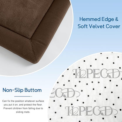 Baby Play Mat for Floor Tummy Time Mat Nursery Rug Muscle Area Rug Playroom Rug Tatami 74 * 50" Memory Foam 1.3" Thick Crawling For Babies,Toddlers, Infants, Kids,Floor,Coffee