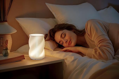 Bedside Lamp with USB Adapter,Button Control Table Lamp for Bedroom Dimmable Small Nightstand Lamp with PLA Lampshade for Living Room Kids Room Office Dorm