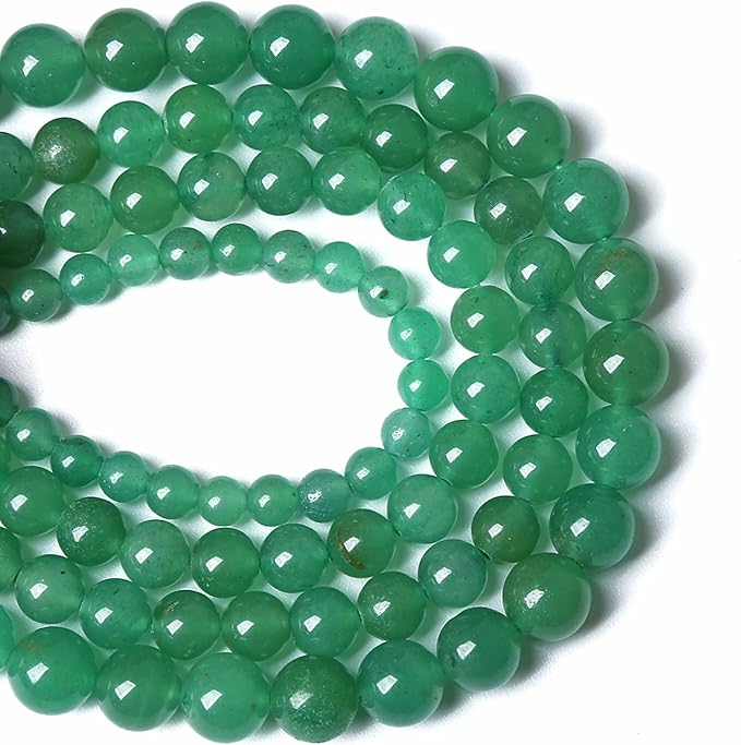 90PCS 8MM Natural Stone Green Aventurine Gemstone Loose Beads for Jewelry Making DIY Bracelet
