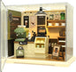 Coffee Shop Tiny House with LED Light Make It Miniature, DIY Miniature House Kit for Adults, Teens, and Beginners, Mini Dollhouse Kit with Home Decor Furniture, Gift for Friends and Hobbies