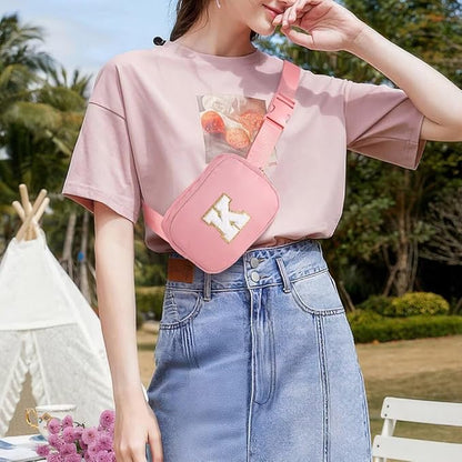 YOOLIFE Gifts for Girls - 5 to 16 Year Olds, Preppy Teen Girl Gifts - Pink Initial Crossbody Bag
