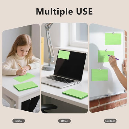 600 Count Index Cards 3 x 5 Inch Colored Lined Flash Cards Ideal for Studying and To-do-List, Portable Note Cards Taking for Students and Teachers, Flash Card Styled for Home, Office or School Use