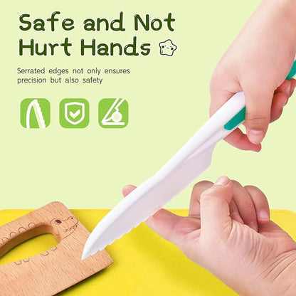Chanking 17 Pieces Kids Safe Knife Set for Real Cooking Child-Friendly Plastic Chef Tools Montessori Kitchen Toys for Toddlers with Bright Colors Gifts for Boys and Girls