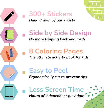CUPKIN Koalas Sticker Book Activity for Kids, Toddler Airplane Travel Essentials, 300+ Koala Stickers for Children + 8 Scenes + Coloring Pages, Koala Bear Lover Gift Kids Crafts for Ages 2–8