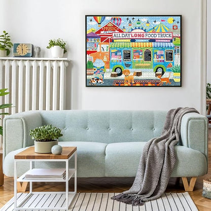 Buffalo Games - All Day Long Food Truck - Stephanie Peterson Jones - 1000 Piece Puzzle for Adults, Sapphire Select - Quality 1000 Pieces Jigsaw Puzzle