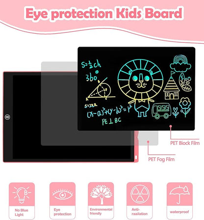 LCD Writing Tablet Doodle Board, 15 inch Colorful Drawing Tablet Writing Pad for Kids, Electronic Erasable Learning Educational Girls Gifts Toys for 3 4 5 6 7 Year Old Girls Boys