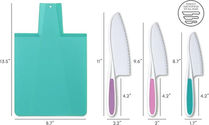 TOVLA JR. Premium Montessori Kid-Safe Knife & Cutting Board Set – Real Kitchen Tools for Toddlers & Young Kids Learning to Cook, Safe & Easy for Begin...