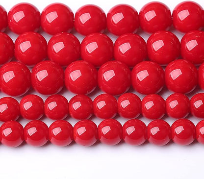 75PCS 10MM Red Glass Round Spacer Loose Beads for Jewelry Making DIY Bracelet Necklace