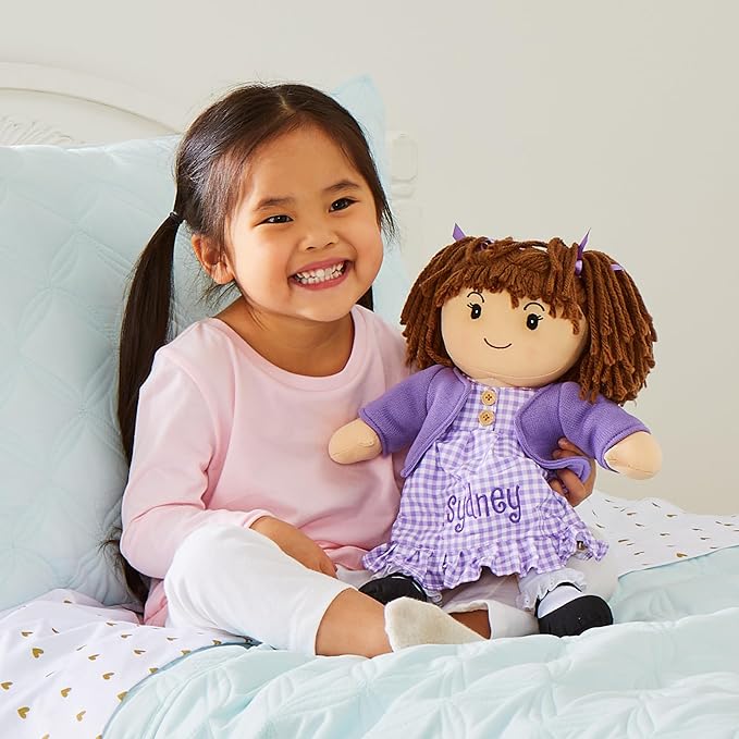 Let's Make Memories Personalized Rag Doll - Mini-Me Doll - Doll for Girls - Toy for Girls - Black Hair