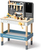 ROBOTIME Kids Tool Bench, Wooden Toy Tool Bench with Realistic Tools and Electric Drill, Kids Workbench for Kids Pretend Play Learning, Toddler Tool Bench Gift for Boys & Girls Age 3-5 (Blue)
