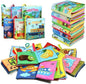 teytoy My First Soft Book,Nontoxic Fabric Baby Cloth Books Early Education Toys Activity Crinkle Cloth Book for Toddler, Infants and Kids Perfect for Baby Shower -Pack of 6