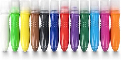 12 Squeezable Paint Brushes Classic Colors for Kids, Tempera Paint Brush, Assorted Fun Colors for Toddler, (24ml/0.8oz Each)