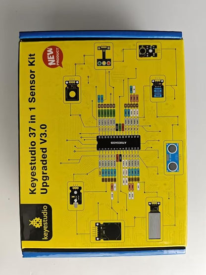 KEYESTUDIO 48 Sensors Modules Starter Kit for Arduino with LCD, 5v Relay, Sound, LED Modules, Servo Motor, Motion, Pressure Sensor, Gas Sensor, etc.Programming for Beginners Adults Learning