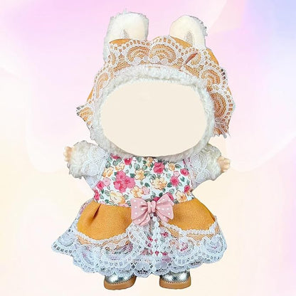 4 Pack—17cm Doll Clothes,Premium Doll Outfit with Accessories,Doll Princess Skirt,Cute Clothes Outfit for 17cm Dolls,End Dolls Fashion Clothing Set(No Dolls and Shoes) (Set 7)