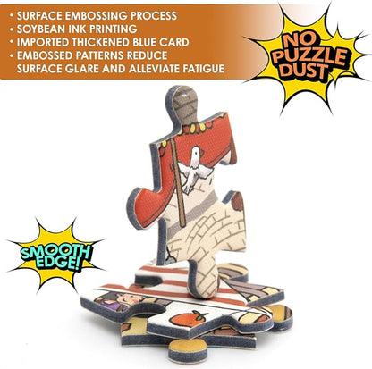 MOMIBOOK Puzzles for Adults 1000 Pieces Jigsaw Puzzles of Happy Shopping at The Market, Painting Image Town Difficult Challenging Hard Impossible Puzzle Unique Funny Party Christmas Birthday Gifts