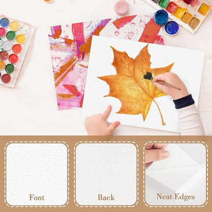 150PCS 7x10 Watercolor Paper Bulk, 140lb/300g Cold Press Thick Water Color Paper Pad for Kid Child Adult, White Art Paper for Drawing Painting Markers Gouache, Textured Cotton Paper Sheets