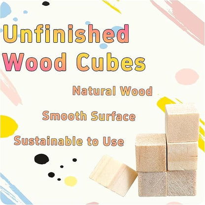 220Pcs 1cm Unfinished Wood Cubes, 0.39” Natural Square Wooden Blocks for Math Counting, Crafts, and DIY Projects