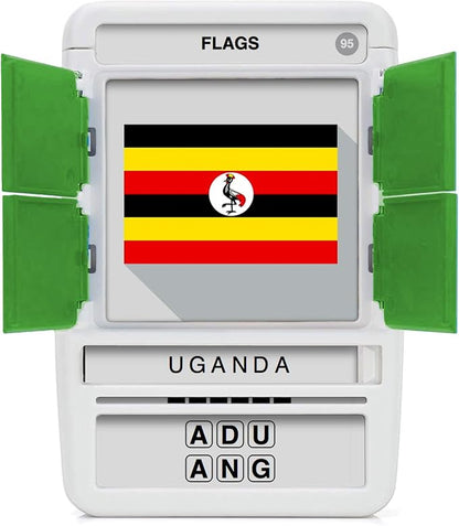 100 PICS Flags of The World Travel Game - Learn 100 Country Flags | Flash Cards with Slide Reveal Case | Geography Card Game, Gift, Stocking Stuffer | for Kids and Adults | Ages 6+