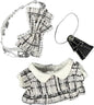 17cm/6.7in Clothes Set for Dolls - Cute Hat & Overalls Outfit, Soft Premium Fabric Dress Up Accessories Suit, Easy On/Off, NO Doll Included (White Chiffon)