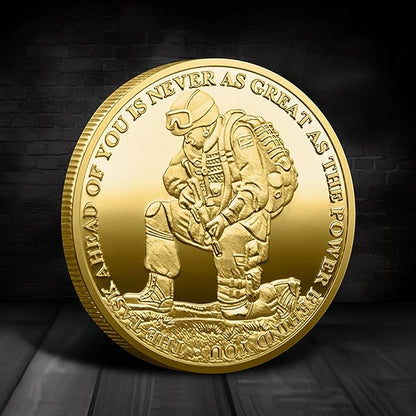 The Task Ahead Military Challenge Coin Prayer Commemorative Coin Empowering Scripture Soldier Design Faith-Based Inspiration Veteran Gifts Military Memorabilia Coins Collectors Gifts