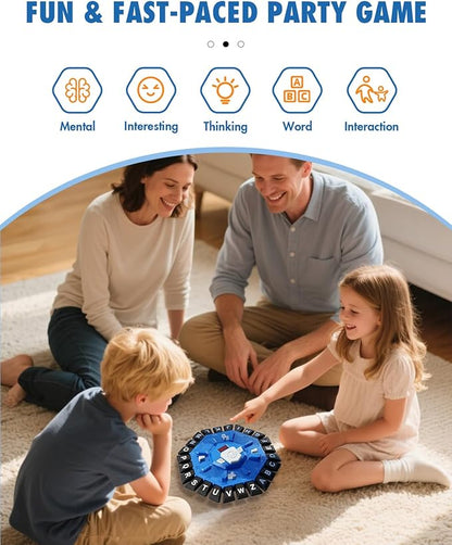 Word Game Family Board Games with Display Timer and 2 Modes, The Fast-Paced 24 Letters Pressing Games, Learning Word Game for Kids & Adults, 2-8 Players, 15-20 Minute Play Time