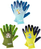 PACIFIC 3 Pairs Kids Gardening Gloves for Age 3-6, Toddler Rubber Coated Garden Gloves, Kids Work Gloves, for Children, Boys and Girls, Multicolor, XXXS