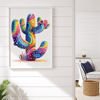 delobil Colorful Cactus Wooden Puzzles, 300 Pieces Jigsaw Puzzles 12.2'' x15.4'', Unique Design Liberty Wooden Puzzles for Adults and Kids, Family Game Gift Royal Size