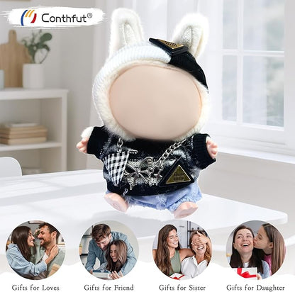 Doll Clothes,17cm/15cm Dolls Outfit Set,Accessories for Doll,Stylish Clothes Set Dress Up (No Doll)(Black)