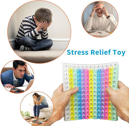 Interactive 12x12 Multiplication Pop Board - STEM Sensory Math Toy with Poppable Bubbles, Classroom & Homeschool Learning Game, Multiplication Table Chart for Kids, Stress Relief Tool, CPC Certified