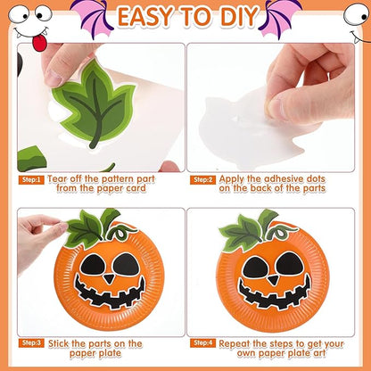 24 Pcs Arts and Crafts for Kids, Halloween Plate Craft Kits Christmas Arts Craft Animal DIY Plate Kit for Halloween Xmas Holiday Party Girl Boy Preschool Classroom DIY Project(Funny)