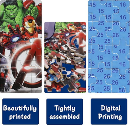 Jigsaw Puzzles for Kids Ages 4-8 in Reusable Metal Box,60 Pieces Puzzle Toys for Children Girls & Boys,Learning Educational Kids Puzzles Toys Preschool Puzzles (0682)