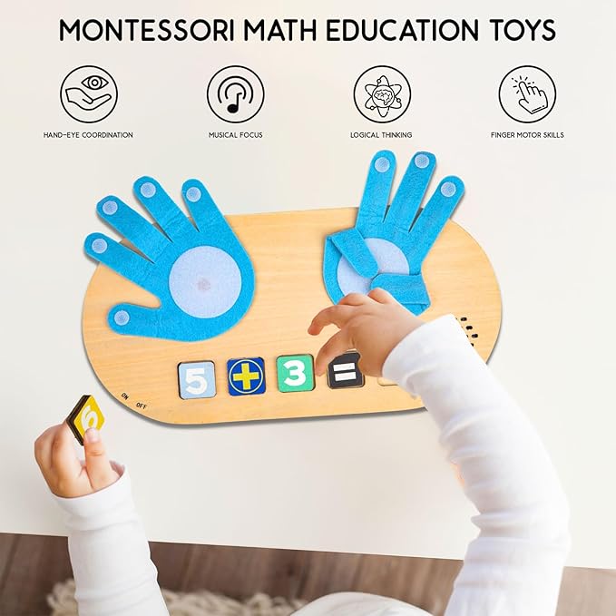 Montessori Toys Number Blocks Toys for Kids, Learning Toys for Toddlers 3+ Years with Music, Math Game Educational Toys, Homeschool Supplies Preschool Kindergarten Math Manipulatives