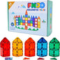 FNJO Magnetic Tiles, 64 PCS Magnetic Building Blocks, Magnets Building Set, STEM Toys for Kids Boys and Girls Creative and Inspirational