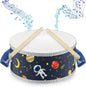 Boao 1 PC Kids Drum Set, 8 Inch Toddler Drum Wooden Toy with Adjustable Strap and 2 Drumsticks, Educational Sensory Musical Instrument for Toddlers Kid Baby Boys Girls Gift(Space)