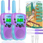 Vvinca Rechargeable Walkie Talkies for Kids 4 Pack, 5-7 Year Old Boy Toys Long Range 22 Channels 2 Way Kids Walkie Talkie with Flashlight for Camping Hiking Indoor Outdoor 3 4 5 6-12 Girl Boy Gift