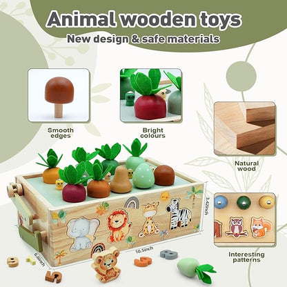 Montessori Wooden Toys for 1+ Year Old, 9 in 1 Montessori Toddler Toy with Preschool Educational Toys for 2+ Year Old, Birthday for Boys Girls Aged 1 2 3 4 Years