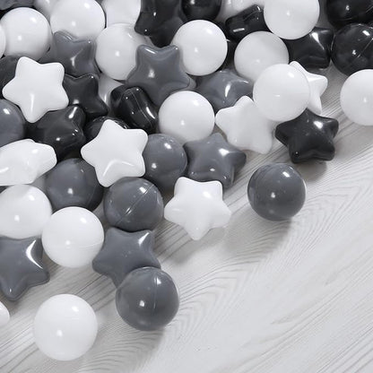 Ball Pit Balls Pack of 100 200 500 - Star and Round Set BPA Free Phthalate Free Non-Toxic Crush Proof Play Balls Soft Plastic Balls for Toddlers Baby Kids Birthday Pool Tent Party