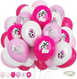 FEYG Cowgirl Balloons, 12 Inch Western Cowgirl Party Decorations Hot Pink Pastel Pink White Cow Party Balloons Cowgirl Print Balloons for Baby Shower Birthday Cowgirl Theme Party Supplies