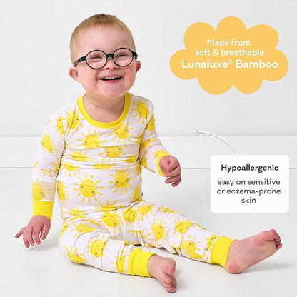 Little Sleepies Two-Piece Pajama Set for Boys & Girls, Soft Viscose from Bamboo Toddler Pajamas for Kids, Family Matching PJs